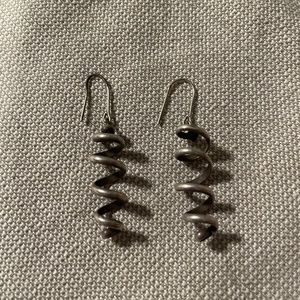 Wine corkscrew earrings sterling